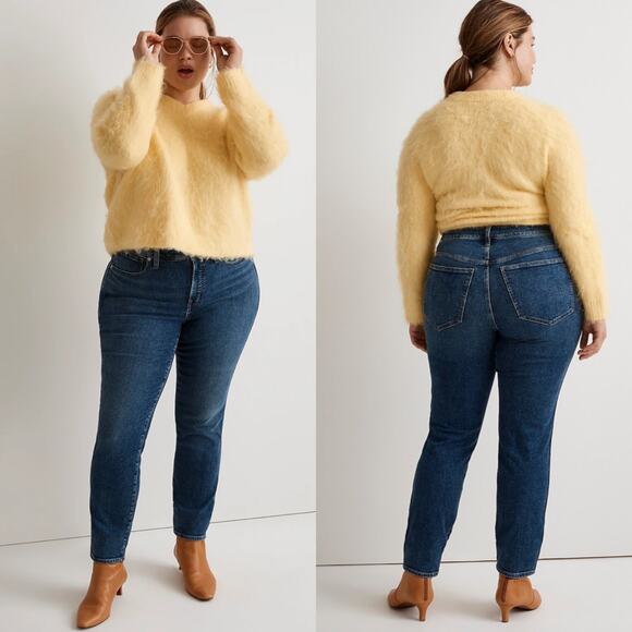 Madewell Women's Straight Leg Jeans - Dark Blue - Picture 1 of 11